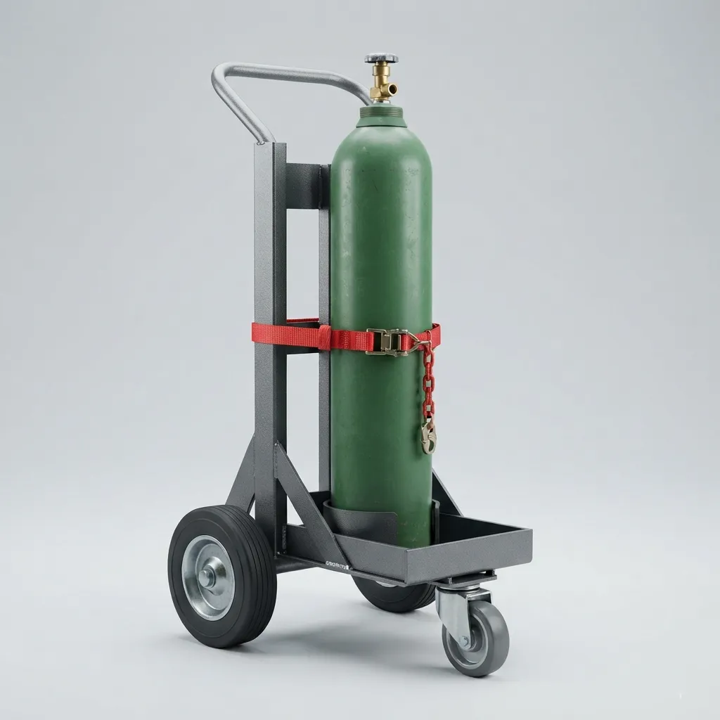 Heavy-duty single cylinder trolley with safety chain sold in Khagaria