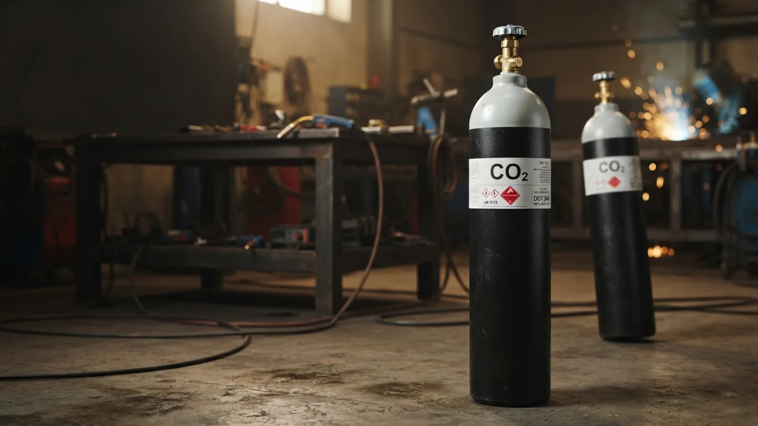 Industrial CO2 gas cylinders for MIG welding and fire suppression in Khagaria