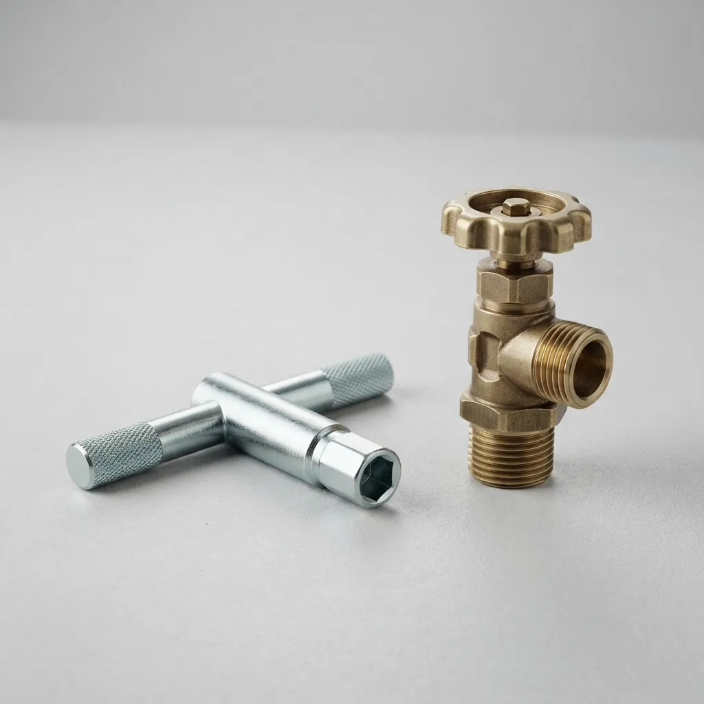 Cylinder valve key used to open gas cylinder valves in Khagaria