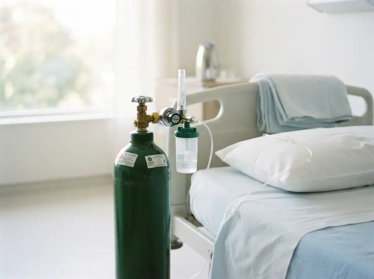 Medical oxygen cylinder with regulator and flow meter for hospital use in Khagaria