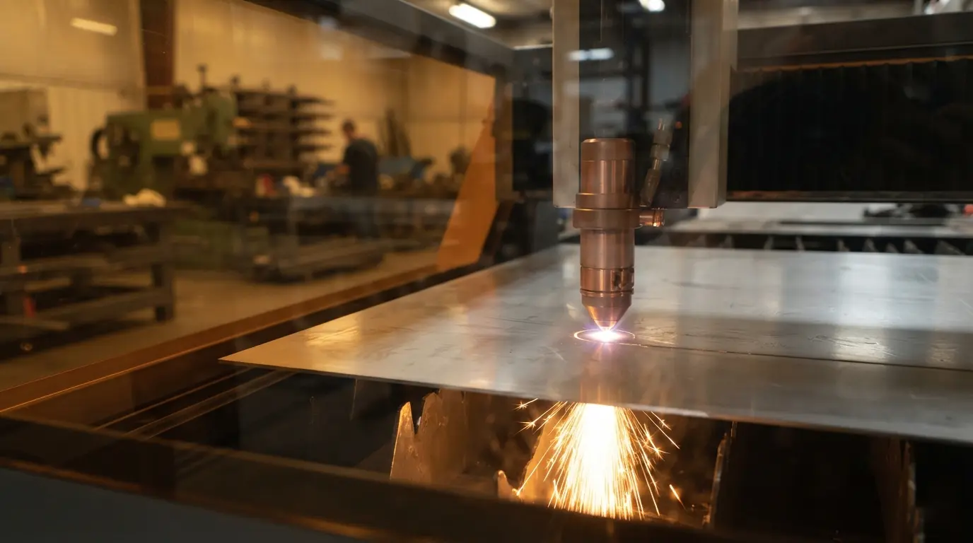 Nitrogen gas assist in precision metal laser cutting machine